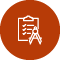 orange icon - clipboard with compass