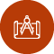 orange icon - plans with compass